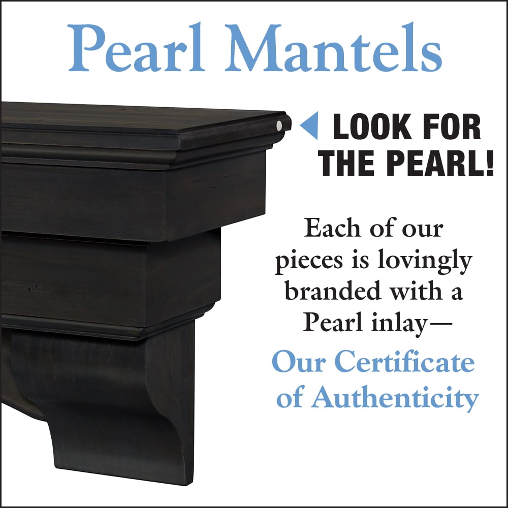 Pearl Mantels Celeste Versatile Hand Distressed and Hand Finished Premium Pine Wood Mantel Shelf, Dark Roast Finish, 72"L & 10"D, Hang Alone, with Corbels or with Corbels and Arch (Included)