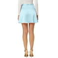 thumbnail image 3 of INSPIRE CHIC Women's Wrap Skater Skirt Casual Satin Mini Skirts Light Blue XS, 3 of 5