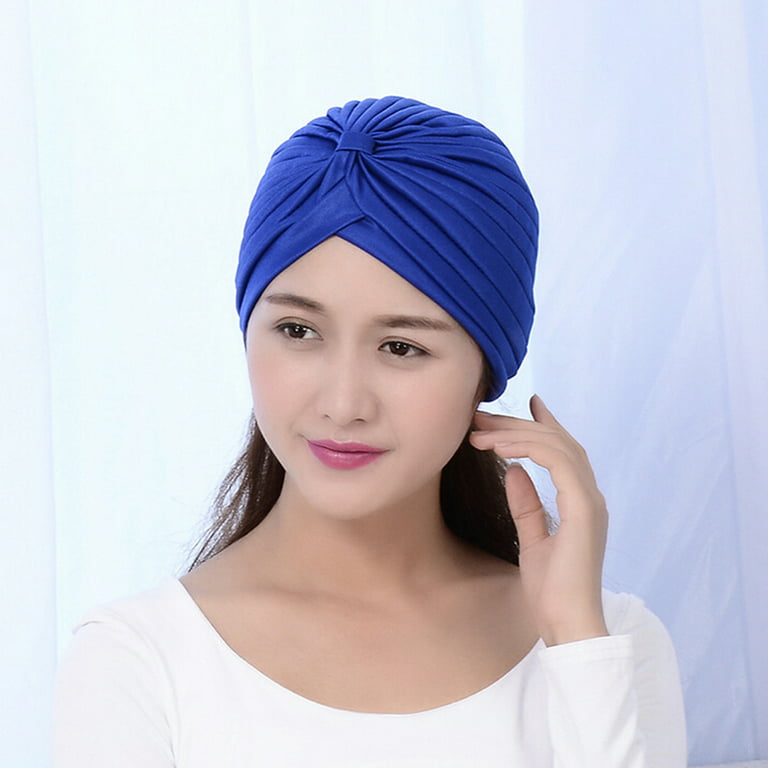 1pc Women's Solid Color Pleated Headwrap Basic Classic Scarf