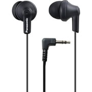Panasonic ErgoFit Wired Earbuds, In-Ear Headphones with Dynamic Crystal-Clear Sound and Ergonomic Custom-Fit Earpieces (S/M/L), 3.5mm Jack for Phones and Laptops, No Mic - RP-HJE120-KA (Matte Black) Matte Black No Mic