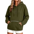 thumbnail image 2 of SYwaren Women's Casual Henley Hoodie Oversized Long Sleeve Button Pullover Sweatshirt Tops, 2 of 7