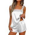 thumbnail image 2 of Dianli Gifts Womens Pajama Sets Two Piece Satin Pajama Set Ruffle Tank Top and Shorts Sleepwear Bridal Loungewear for Women Elegant Soft Nightwear Comfortable Lightweight Bridal Gift Summer Suit, 2 of 6