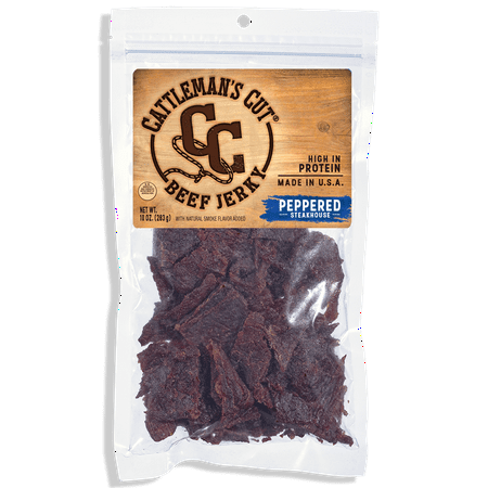 Cattleman's Cut Peppered Steakhouse Beef Jerky, 10 (Best Cut Of Meat For Jerky)