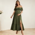thumbnail image 3 of ShomPort Women's Off The Shoulder Dress for Maternity Flowy Maxi Dress Formal Baby Shower Photoshoot Dress, 3 of 7