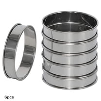 ACDANC 6 Pack 4" Double Rolled English Muffin Rings,Stainless Steel Crumpet Rings,Tart Rings,Round