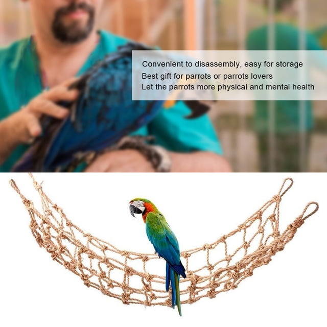 Loros de Cáñamo loros Piezas de columpio Juguete Juguete, Loros de 1 por Ciento de la Red de Escalada, Amantes de los Loros Anti-Mordidos para Loros Medianos