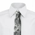 thumbnail image 2 of Floral Necktie, Detailed Engraving Spring, Dress Tie, 3.7", Charcoal Grey and White, by Ambesonne, 2 of 3
