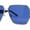 Gold Blue - Blue, variant on Womens Metal Rim Oversize Mafia Mob Fashion Sunglasses Gold Black