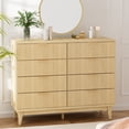 thumbnail image 3 of SHGJ&SOFT Fluted Dresser for Bedroom with 8 Drawers, 47" Wide Chest of Drawers, Gold Handle, Dresser TV Stand, Modern Wooden Dresser, Storage Organizer for Bedroom, Living Room, Entryway, 3 of 9
