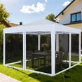thumbnail image 2 of Costway 10 FT x 10 FT Pop-Up Canopy Tent with Mesh Netting, Carry Bag, 8 Stakes & 4 Ropes White, 2 of 10
