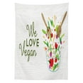 thumbnail image 3 of Ambesonne Vegetarian Tablecloth Rectangular Table Cover, We Love Vegan Food Salad, 52"x70", Multicolor, 3 of 4