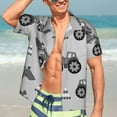 thumbnail image 7 of Disketp Hawaiian Shirts For Men,Gray Tractor Print Mens Casual Short Sleeve Button Down Shirts Beach Shirt, 7 of 7