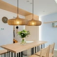 thumbnail image 5 of UEEYAC Restaurant Lamp Japanese Simple Wooden Pendant Light Retro Walnut Wood Chandelier, 5 of 9