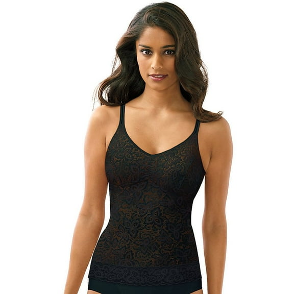 Women's Bali 8L12 Lace 'N Smooth Shaping Camisole (Black 2X)