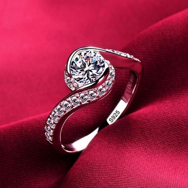 Anillos de Color oro blanco que nunca se desvanecen, anillo de circón de alta calidad para mujer, banda de boda de plata tibetana Original, accesorios de joyería nupcial Dengxun unisex