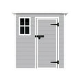 thumbnail image 3 of 6x6 FT Waterproof Resin Storage Shed – Lockable Doors, Vents, Floor & Window, Ideal for Bikes, Garden Tools, All-Weather Use, Light Grey, 3 of 13