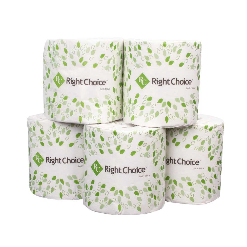 Right Choice White Paper 2-Ply Small Standard Bath Tissue, 4.1 x 3.1 inch -- 96 per case