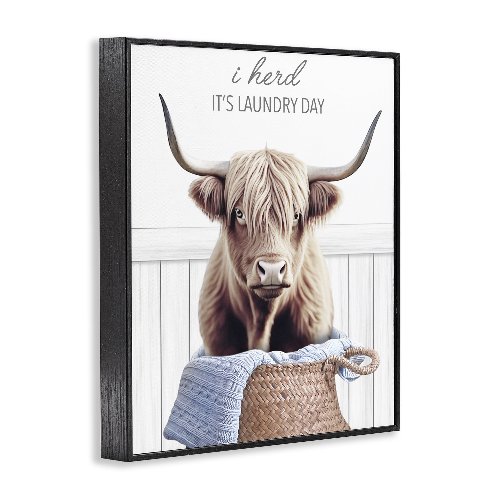 Herd It's Laundry Day Black Framed Giclee Art, design by Marcus Prime