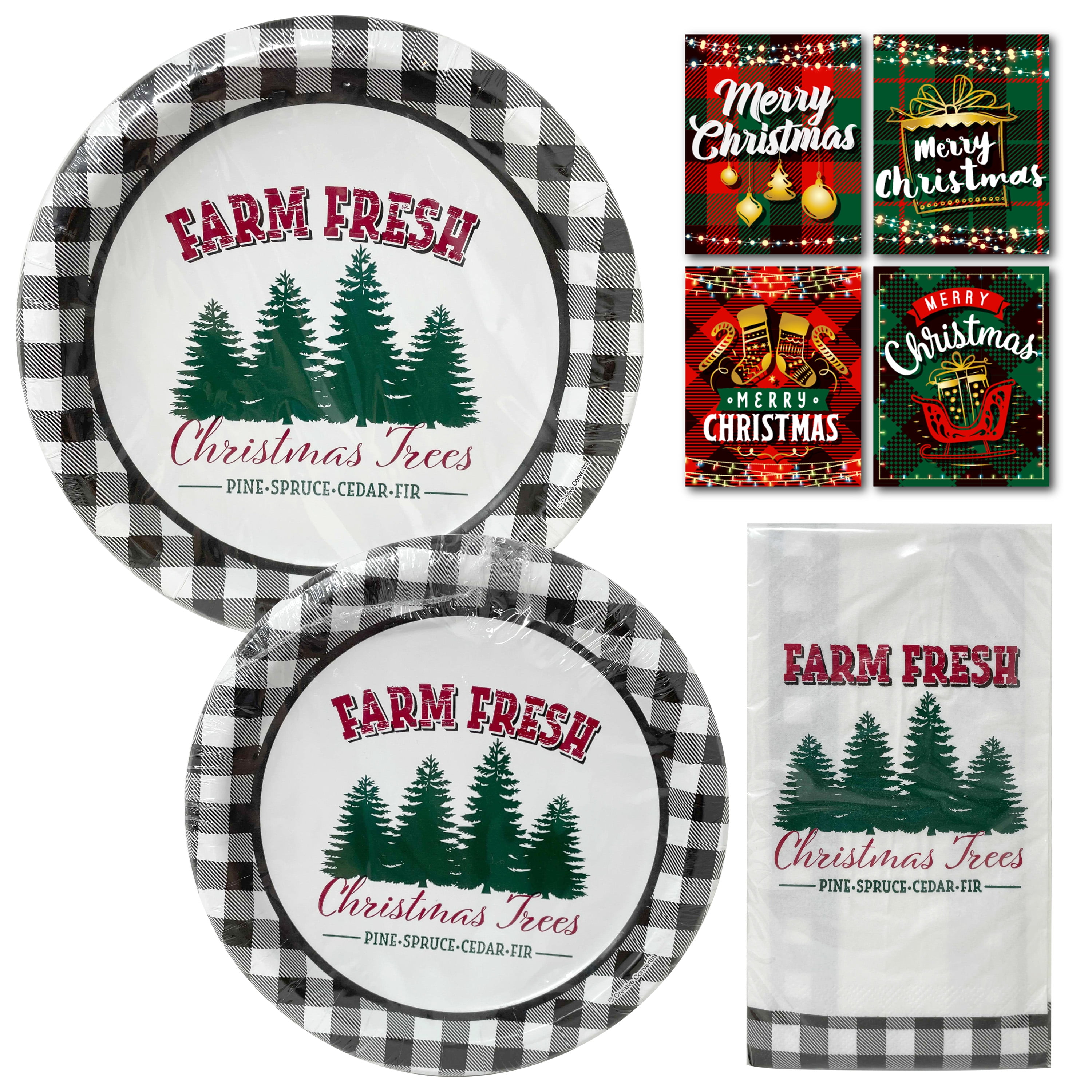 Christmas Paper Plates and Napkins, Christmas Disposable Plates