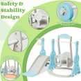 thumbnail image 6 of Ealing 4 in 1 Slide and Swing Set for Toddlers Age 1-2 Baby Swing Toys Playset Indoor ,with Bucket Style Seat and Basketball Hoop,Blue, 6 of 8