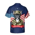 thumbnail image 2 of Happy Father's Day Honoring Veterans French Bulldog in Army Uniform Hawaiian Shirt Breathable Summer Unisex Merch Dog Lover Gifts - 13007, 2 of 6