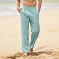 thumbnail image 2 of Men's Loose Fit Multi-Pocket Joggers, Trousers, Sweatpants, Elastic Waist Drawstring Straight Leg, Breathable Lightweight Yoga Pants for Gym Workout Casual Daily, | AESTIVO,Mint Green 4XL, 2 of 8