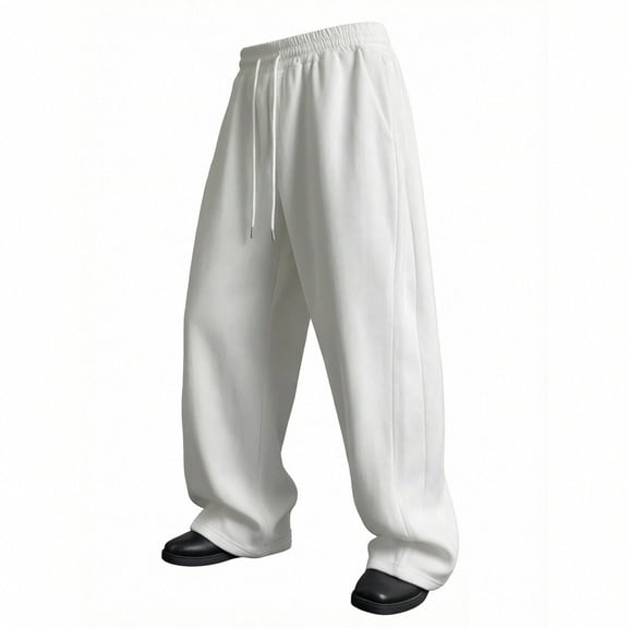 Mens Athletic Sports Pants Drawstring Elastic Waist Loose Fashion Streetwear Trousers Fathers Day Gift
