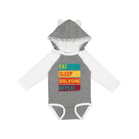 

Inktastic Bull Riding Rodeo Eat Sleep Bull Riding Repeat Gift Baby Boy or Baby Girl Long Sleeve Bodysuit