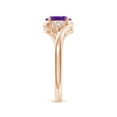 thumbnail image 3 of ANGARA Natural Oval Amethyst Bypass Ring with Trio Diamond Accents in 14K Rose Gold for Women (Size-7x5mm) | February Birthstone, Birthday, Anniversary, Jewelry Gift for Women | Natural Amethyst Ring, 3 of 9