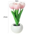 thumbnail image 5 of Sunjoy Tech Tulip LED Lamp Realistic Looking Glare Free Fine Texture Energy-saving High Brightness Decorative Faux Leather LED Lamp Flowerpot Potted Plant Atmosphere Night Lamp for Office, 5 of 7