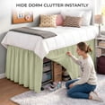thumbnail image 5 of SGI bedding Dorm Bed Skirt Full XL 36 Inch Drop Length - Sage, Ruffled Pattern College Dorm Room Bed Skirts - Split Corner, Easy Care, Wrinkle Free 1800 Series Microfiber Bed Skirt, 5 of 9
