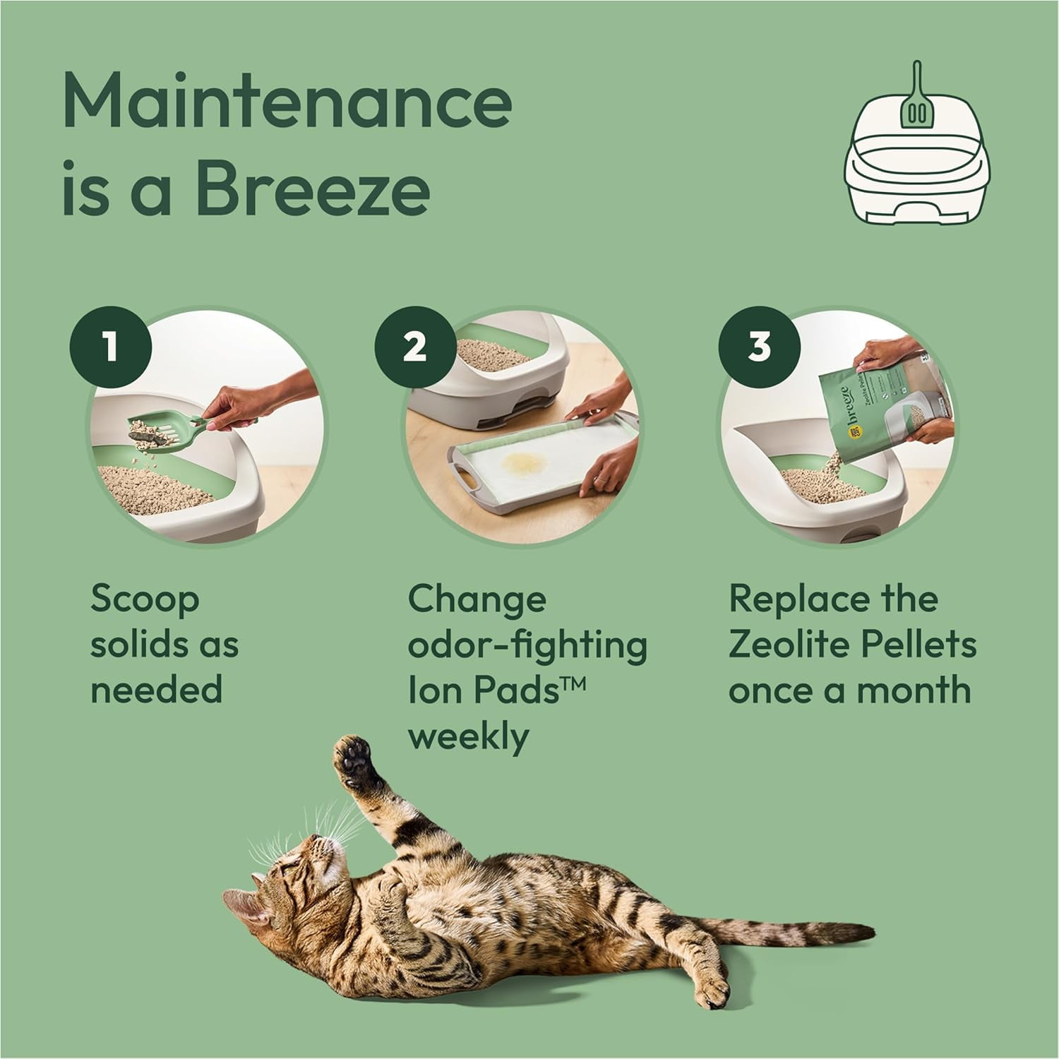 Litter Box System, BREEZE System Starter Kit Litter Box, Litter Pellets & Pads