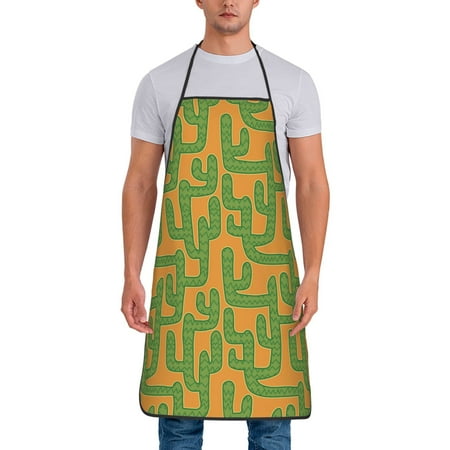 

Lukts Cactus 2 Print Unisex Tie-Up Aprons Bibs for Chef Kitchen Grill Beverage Shop