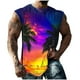 thumbnail image 2 of Camiseta sin mangas de cuello redondo para hombre, informal, a la moda, con estampado, sin mangas, deportiva, con cuello redondo, 2 of 5