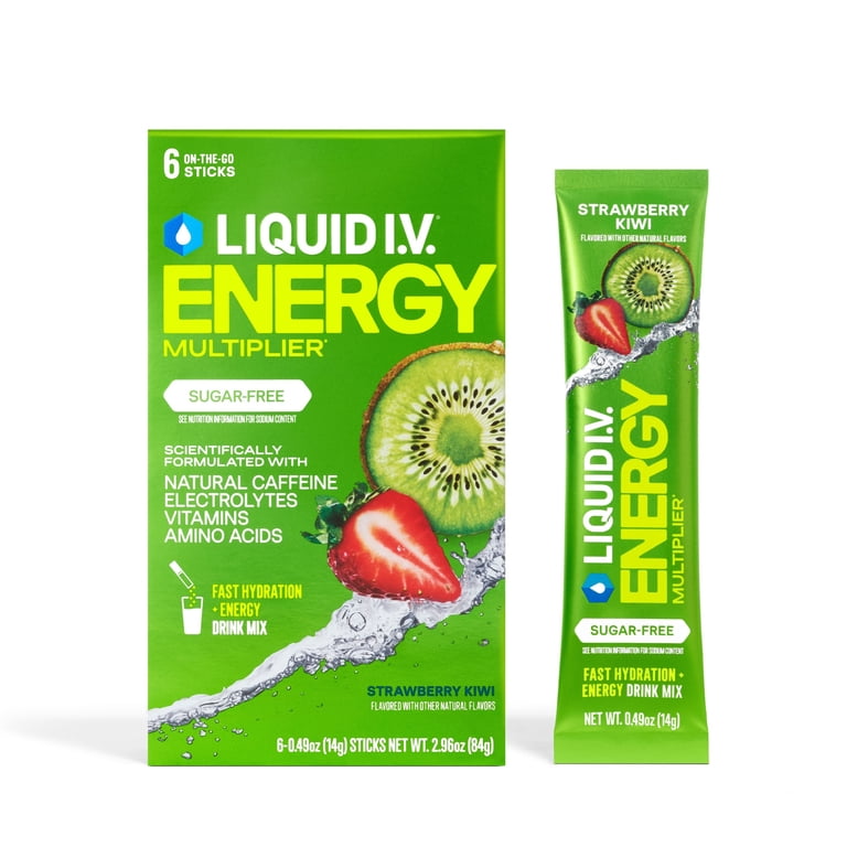 Liquid I.V. Strawberry Kiwi Energy Sugar-Free, 6 Packets photo 2