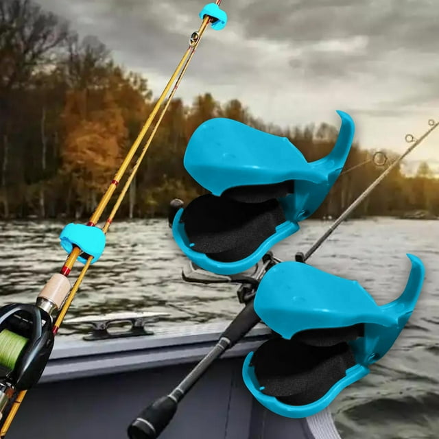 DYNWAVECA 2Pcs Fishing Rod Fixed Balls Fishing Rod Ties Portable Accessories Multifunctional Holders Protection Straps for Adults Beach Blue