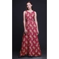 thumbnail image 2 of Bimba Robe Longue Décontractée Sans Manches à Col Rond pour Femmes, Imprimé Floral, X-Grand, 2 of 5