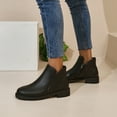 thumbnail image 7 of Chelsea Boots Women Platform Lug Sole Chunky Heel Leather Ankle Booties Fashion Round Toe Fall Boots, 7 of 7
