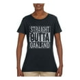 thumbnail image 2 of Straight Outta Oakland Oak Fan | Fantasy Football | Womens Sports Graphic T-Shirt, Black, Medium, 2 of 4