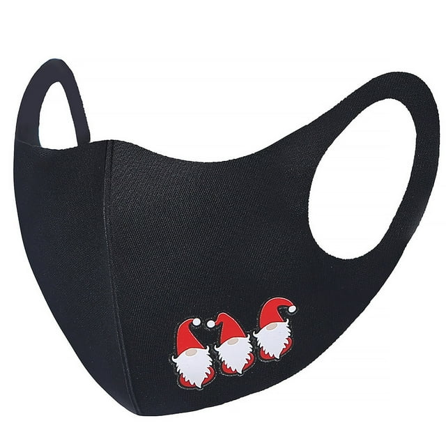 Langgg Christmas-Themed Cosplay Facial Mask Dustproof Elastic Ear Wearing Face Cover with Filter Type E