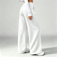 thumbnail image 5 of Akmaiox Wide Leg Sweatpants for Women, Plus Size Drawstring Waist Workout Joggers with Pockets, Casual Comfy Outdoor Hiking Pants, 5 of 7