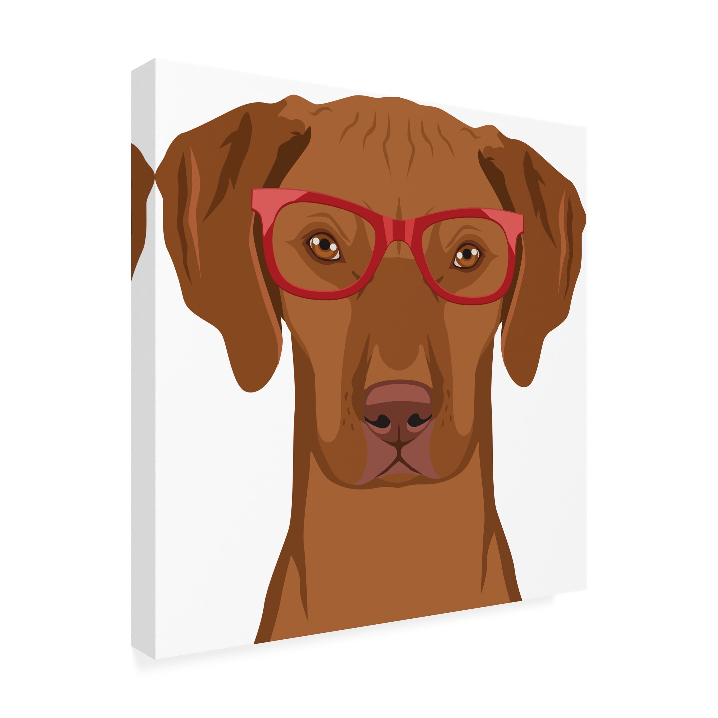 Furbaby Affiliates 'Vizsla Wearing Hipster Glasses' Canvas Art