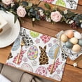thumbnail image 2 of Easter Bunny Eggs Placemats Set of 12, Leopards Rabbit Watercolor Floral Leaves Table Mats Washable Heat-Insulation Non-Slip Place Mats for Kitchen Dinner Table Indoor Outdoor Decor,13x19 Inch, 2 of 9