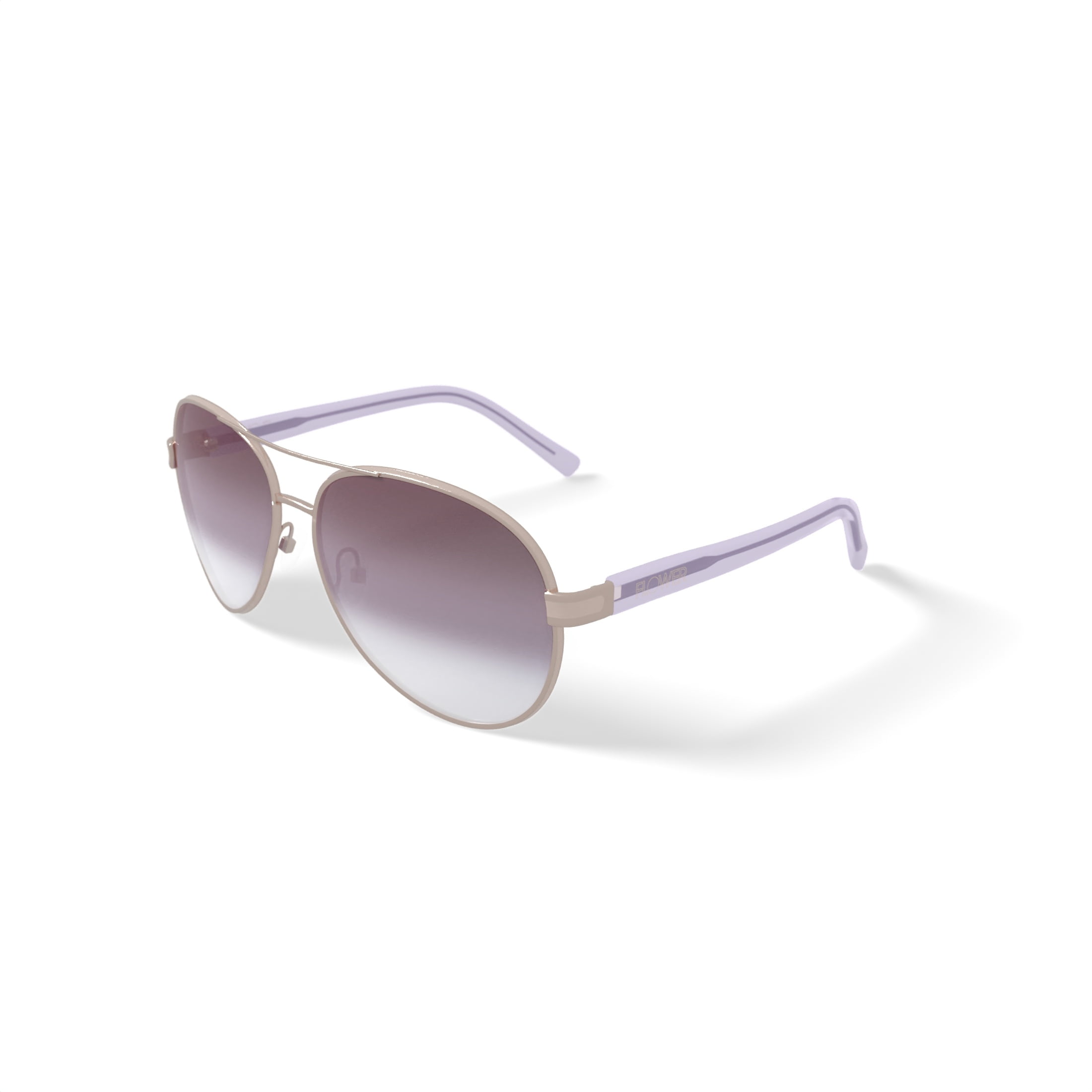 FLOWER Women's Prescription Fashion Sunglasses, FLR3000 Casey, Gold/Ivory, 60-15-130 with Case
