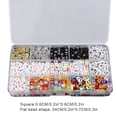 thumbnail image 2 of Color Random 1080 Pcs/set Bracelet Bangle DIY beads set bracelet beads Beads English Letters DIY Square & Flat Beads Kit with Storage Box, 2 of 8
