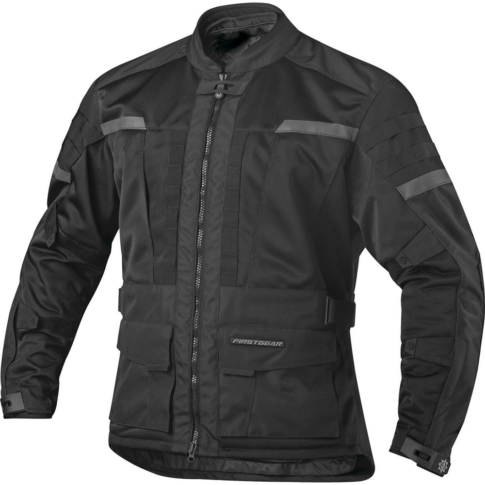 FirstGear Adventure Air Mesh Mens Textile Motorcycle Jacket Black MD
