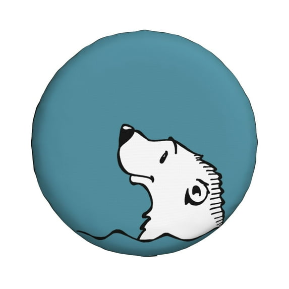 Waterproof Spare Wheel Cover, Polar Bear Swimming Pattern Adjustable Wheel Cover For Jeep Trailer RV SUV Car, 16 inch