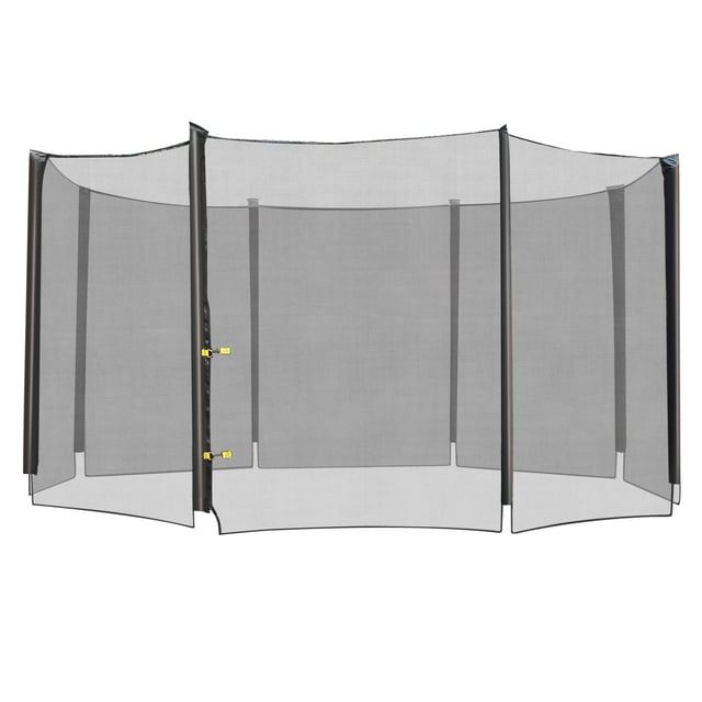 12ft Round Trampoline Safety Net Replacement – Black Enclosure for Outdoor Fun & Secure Bouncing – Fits 8-Pole Trampolines – Durable PE Mesh Fence