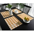 thumbnail image 3 of Thanksgiving Buffalo Plaid Orange Indoor Placemat Set of 4,Non-Slip Placemats for Kitchen/Dining Table/BBQ/Patio/Parties,12"x18" Washable Durable Cotton-Linen Table Mats,Farmhouse Checkered, 3 of 6