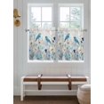 thumbnail image 2 of Blue Flowers 2 Panel Kitchen Curtains for Small Windows, Spring Birds Rustic Floral Pastoral Plants Bathroom Tier Curtain, Short Window Treatment for Bedroom/Living Room 55"x24", 2 of 6